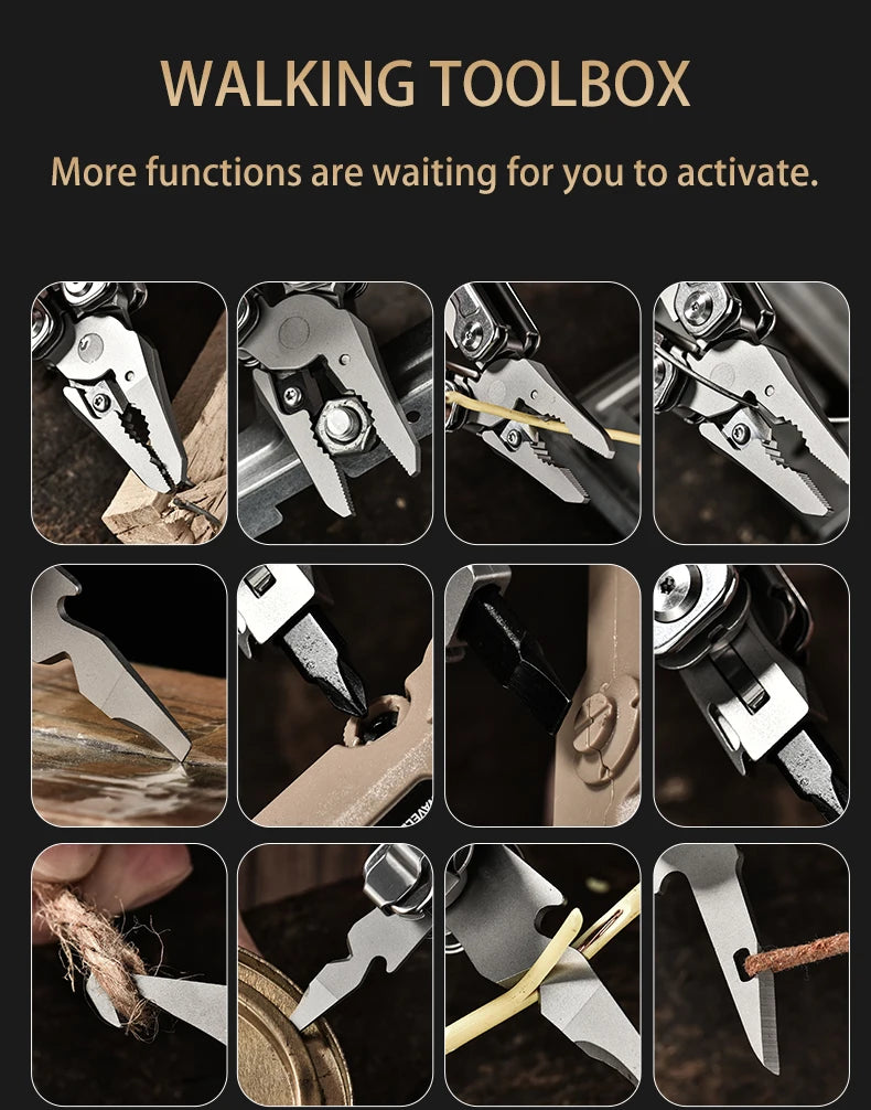 PioneerEDC Multitool 20-in-1 Pocket Knife Screwdriver Sleeve Self-locking Pliers Sheath-for Outdoor Survival Camping Hiking OEM