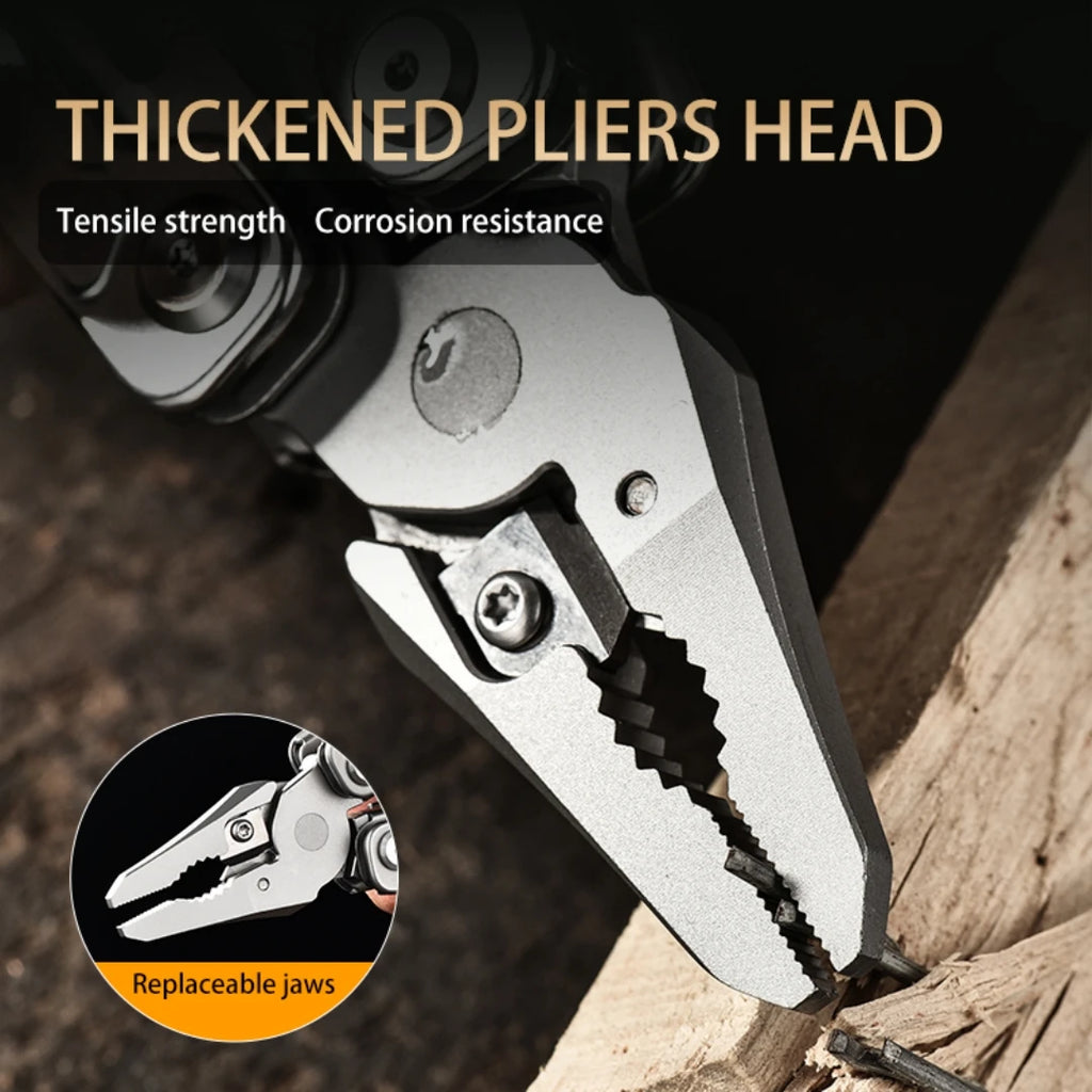 PioneerEDC Multitool 20-in-1 Pocket Knife Screwdriver Sleeve Self-locking Pliers Sheath-for Outdoor Survival Camping Hiking OEM