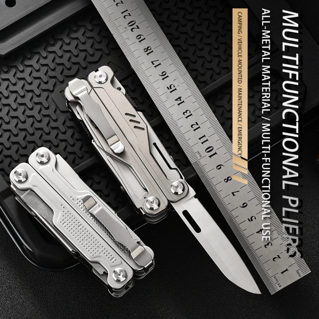 PioneerEDC Multitool 20-in-1 Pocket Knife Screwdriver Sleeve Self-locking Pliers Sheath-for Outdoor Survival Camping Hiking OEM