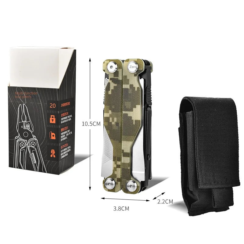 PioneerEDC Multitool 20-in-1 Pocket Knife Screwdriver Sleeve Self-locking Pliers Sheath-for Outdoor Survival Camping Hiking OEM