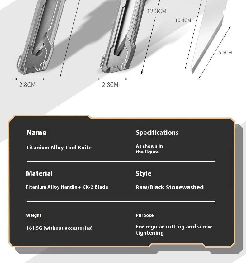 PioneerEDC Industrial Grade Multifunction Spinning EDC Knife TC4 Titanium Tactical Art Knife Portable Outdoor OEM CNC Unibody