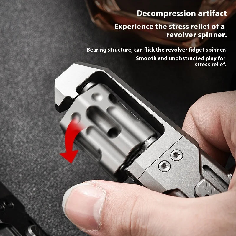 PioneerEDC Industrial Grade Multifunction Spinning EDC Knife TC4 Titanium Tactical Art Knife Portable Outdoor OEM CNC Unibody