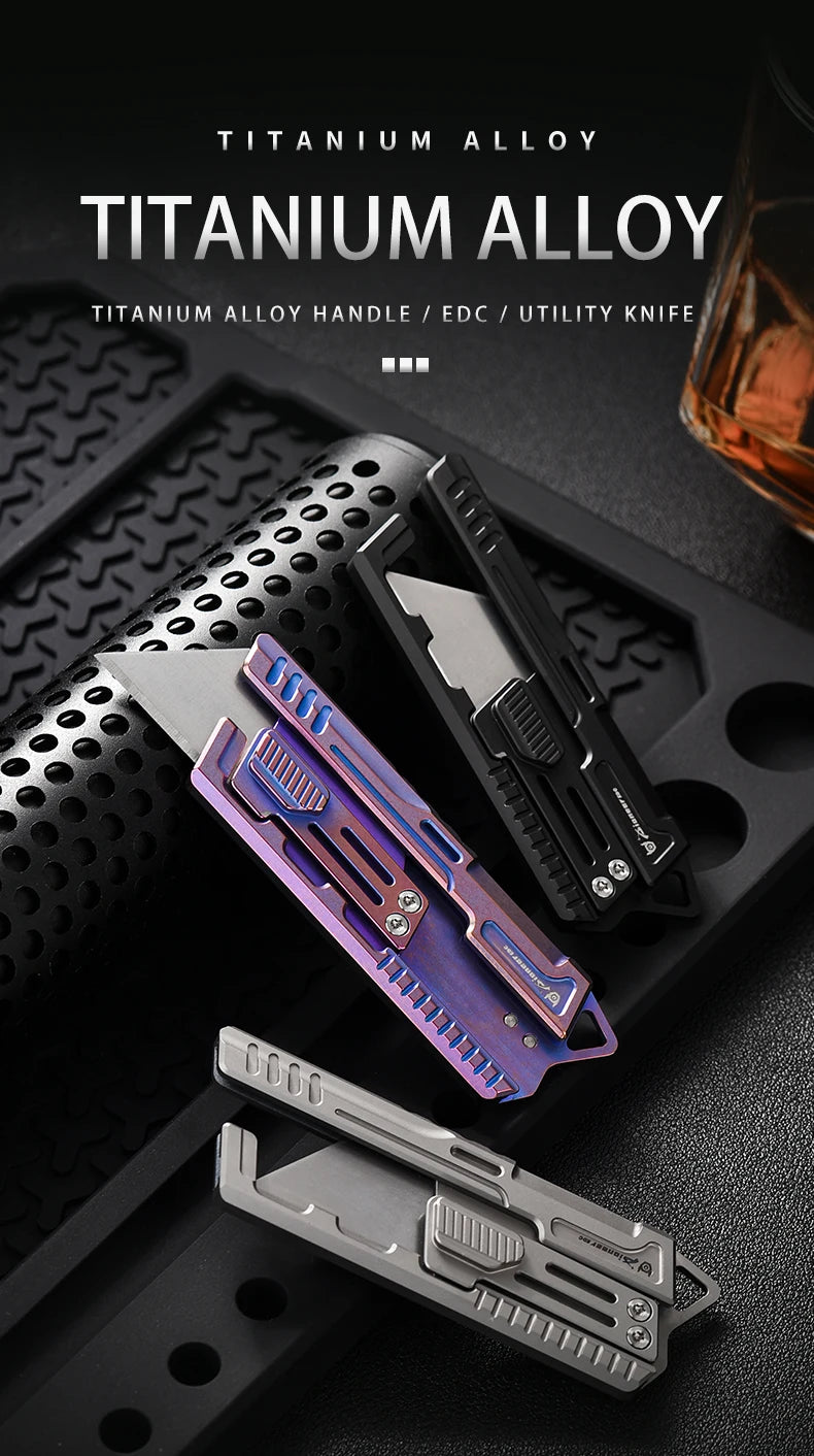 Handmade High-End Portable Outdoor Camping Knives Set New Titanium Alloy Art Knives Survival Tactical Small Utility Knife