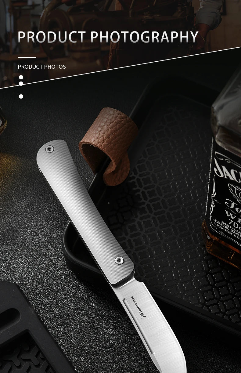 PioneerEDC 14C28N Steel Blade Grade 5 Titanium Folding Knife Sandblasted Color Value EDC Camping Tactical Knife