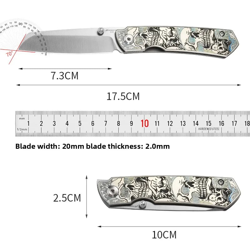 PioneerEDC Gr5 & M390 Titanium Alloy EDC Knife High Hardness Portable Tactical Multifunctional Knife for Survival Outdoor Use