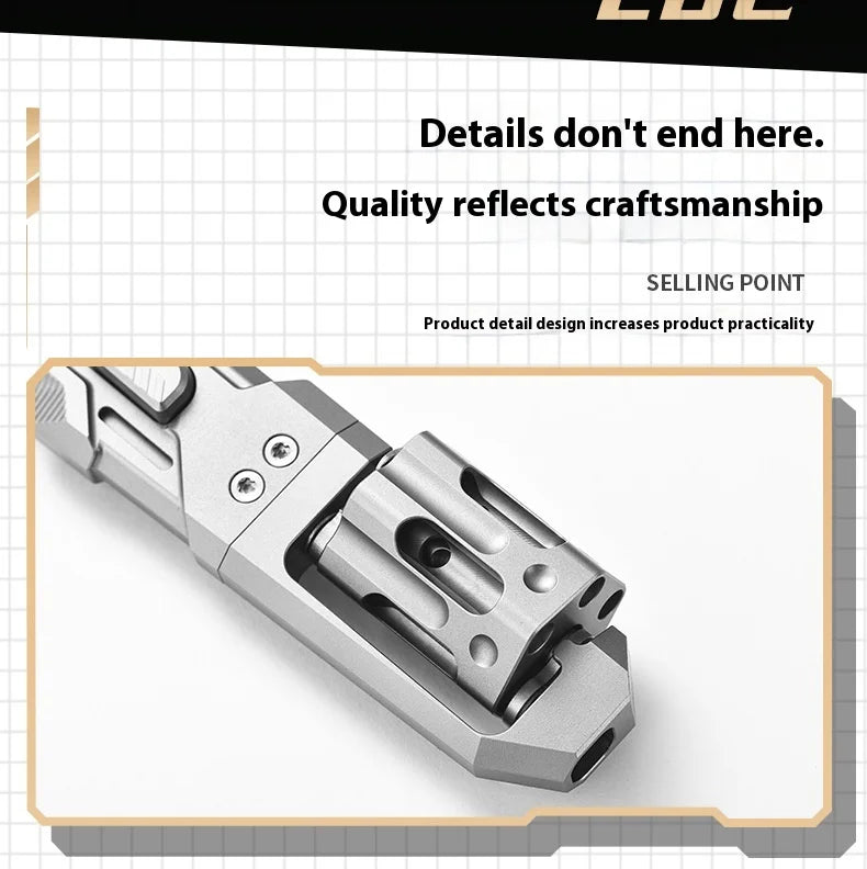 PioneerEDC Industrial Grade Multifunction Spinning EDC Knife TC4 Titanium Tactical Art Knife Portable Outdoor OEM CNC Unibody