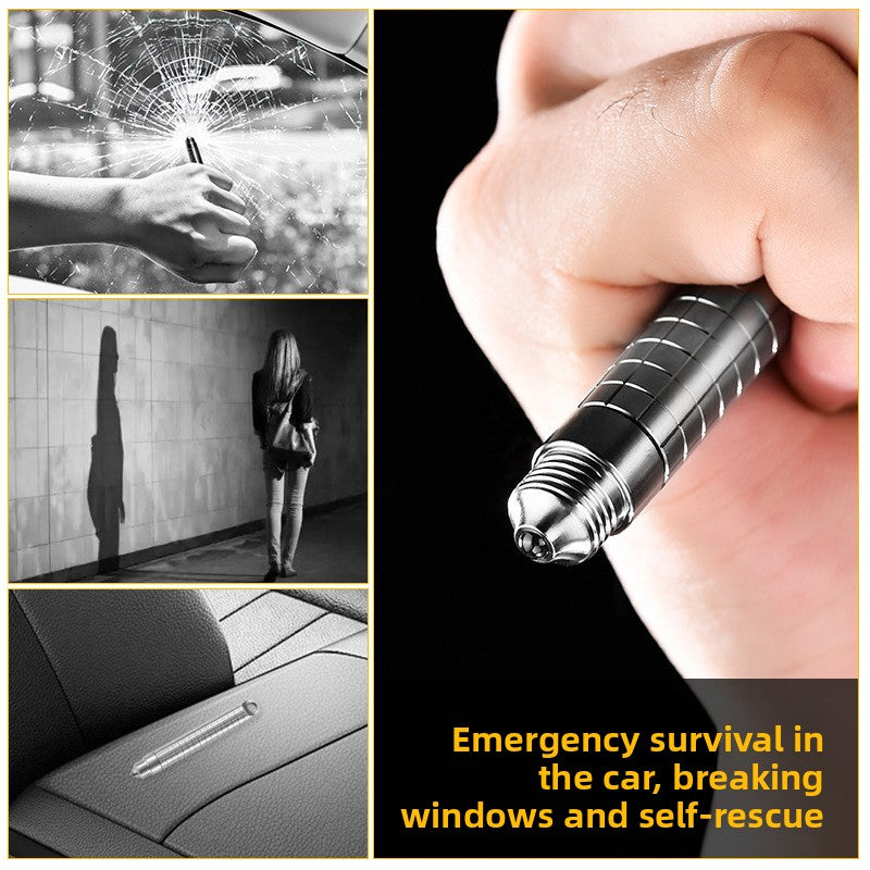 PioneerEDC Mini Tactical Pen Portable Silver Titanium Alloy Personalized Climbing Glass Breaking pen