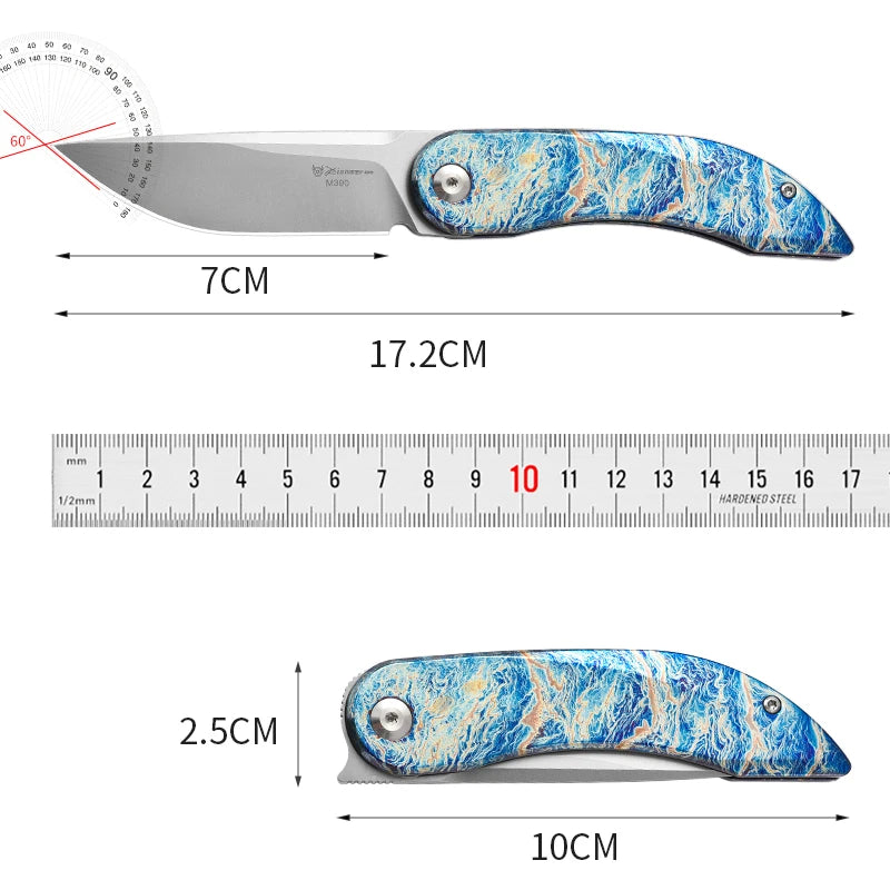 PioneerEDC Custom OEM Industrial Grade Gr5 Titanium EDC Folding Knife M390 Blade High Hardness Portable Tactical Camping Tool