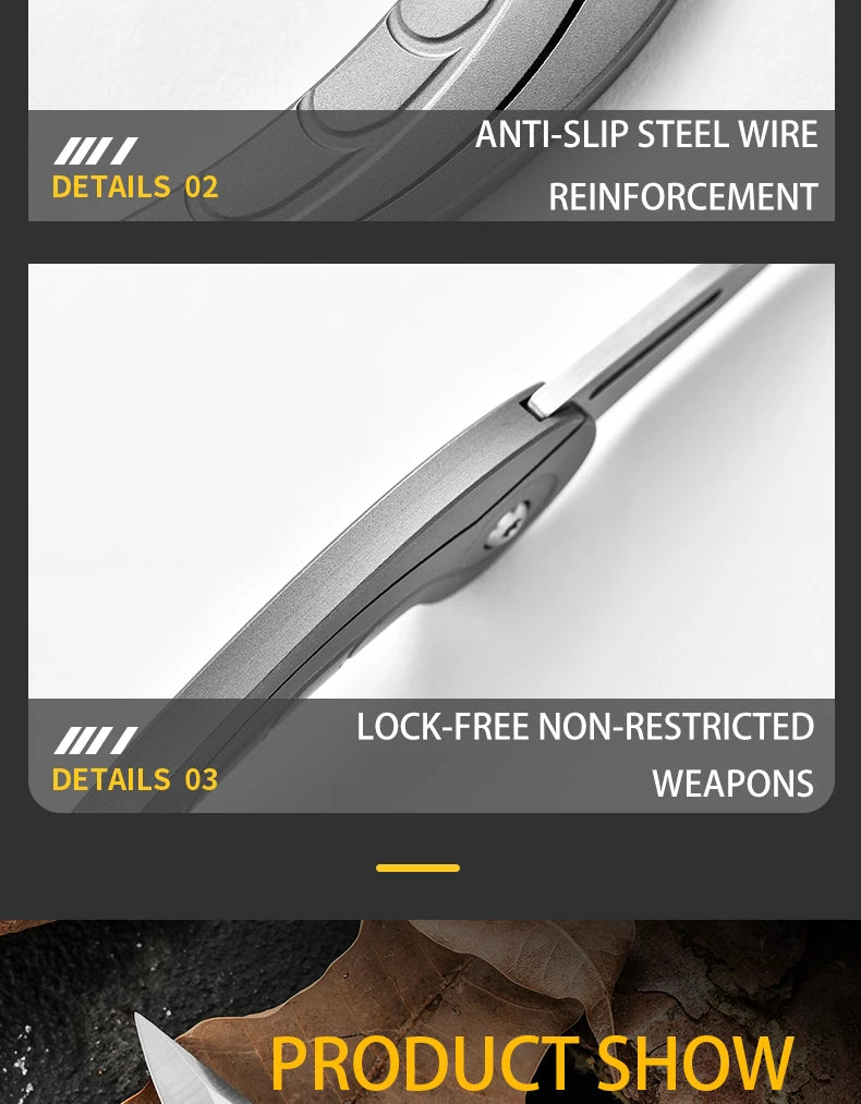 PioneerEDC TC4 Titanium Alloy Portable Folding Knife High Hardness Tactical EDC Outdoor Survival Camping Tool OEM Supported