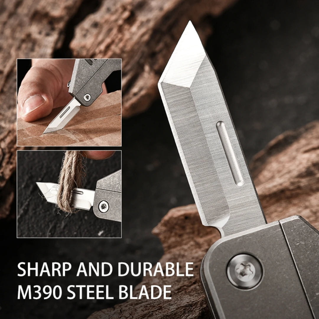 PioneerEDC Mini Adjustable Wrench & M390 Titanium Folding Knife - Heavy Duty 2-in-1 Multifunction EDC Tool for Outdoor