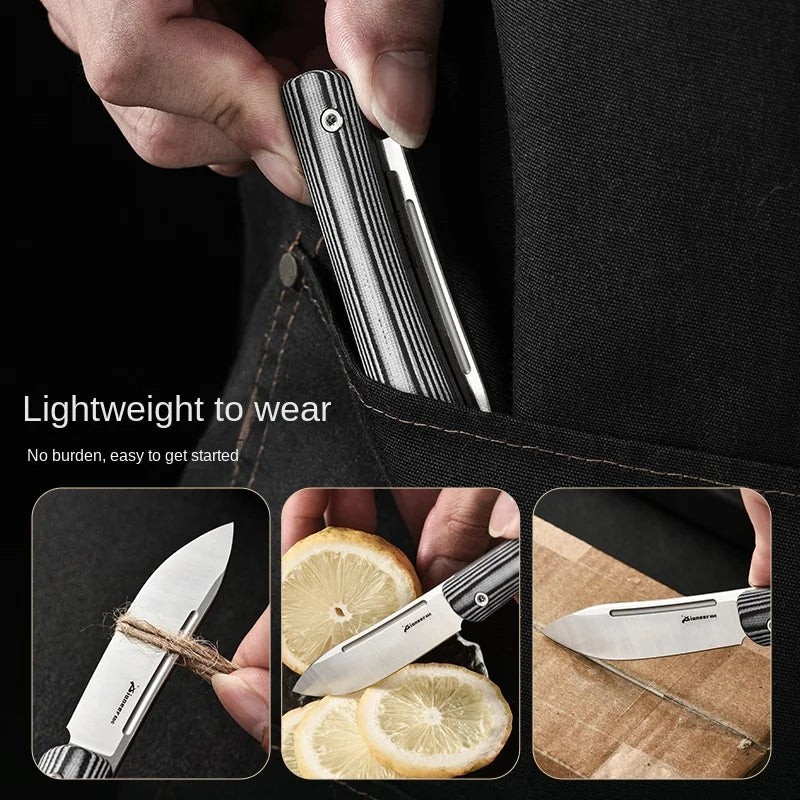 PioneerEDC Portable Camping Survival Self-Defense Folding Knife EDC G10 Handle 14C28N Blade Outdoor Multifunctional