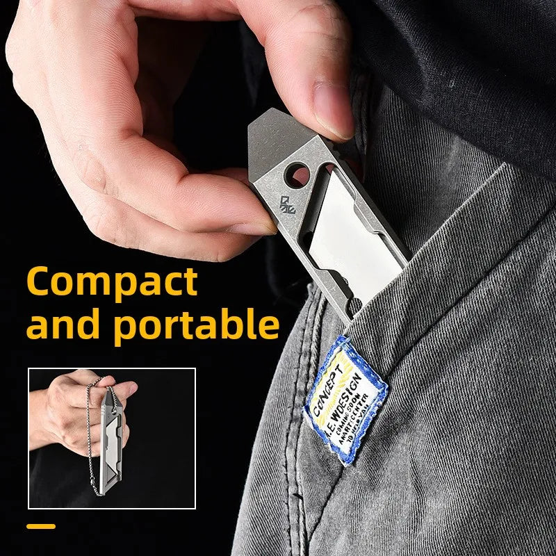 Factory Direct Portable Titanium Knife Protective Pry Bar Express Letter Opener High-End Tactical Art Knife for Outdoor Camping