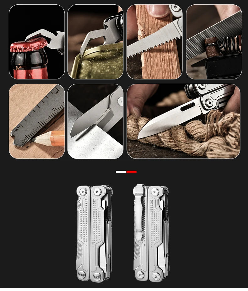 PioneerEDC Multitool 20-in-1 Pocket Knife Screwdriver Sleeve Self-locking Pliers Sheath-for Outdoor Survival Camping Hiking OEM
