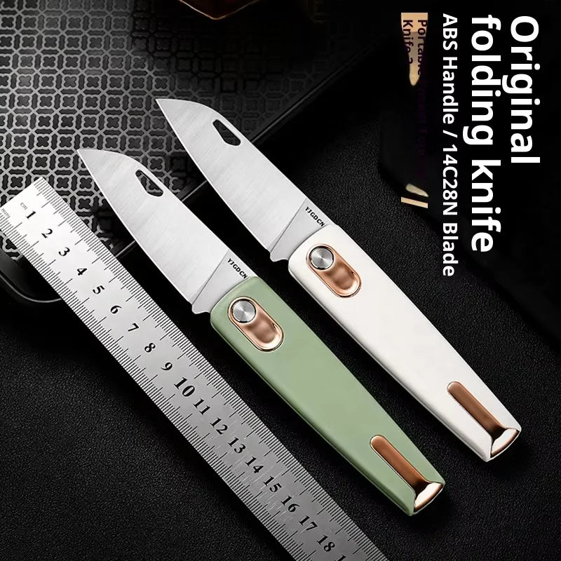 PioneerEDC 14C28N Steel Folding Knife High-end EDC Knives ABS Handle Camping Gear Pocket Knife Easy to Carry Custom OEM