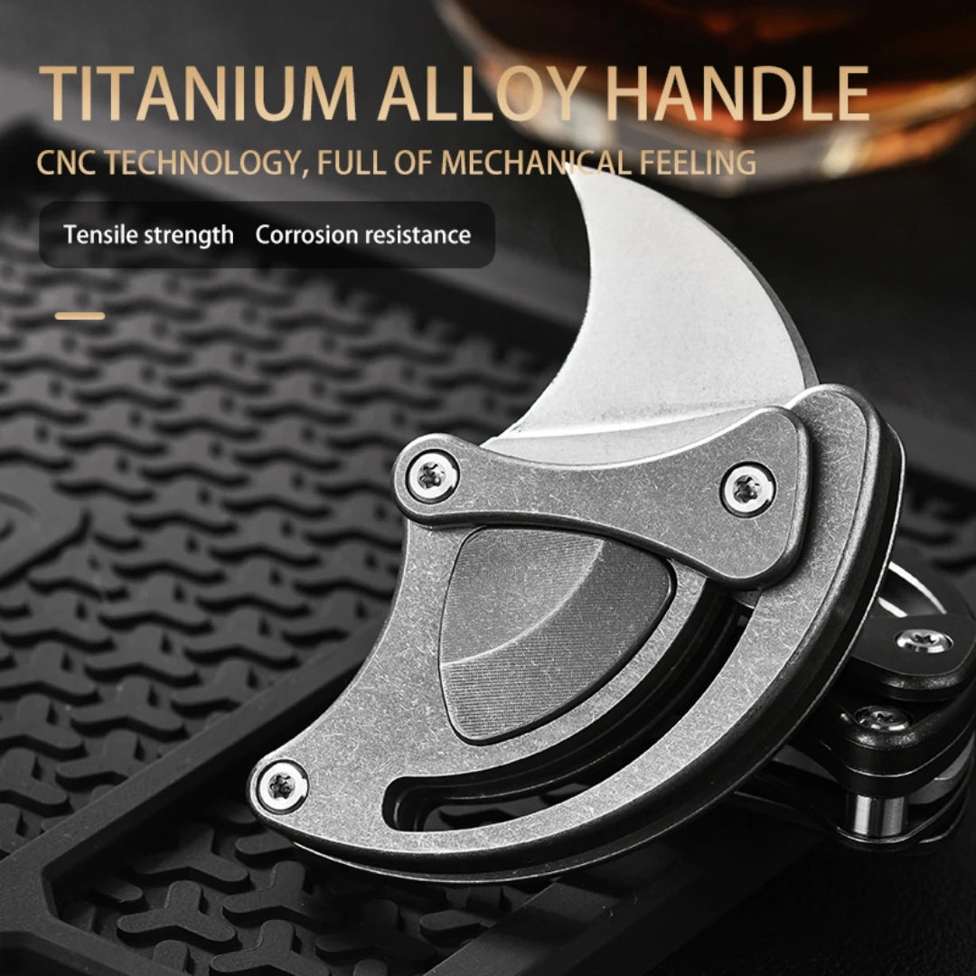 PioneerEDC Mini Titanium Alloy Pocket Knife New Design Folding Outdoor Camping Knife for Art & Cutting Small Tactical Knife