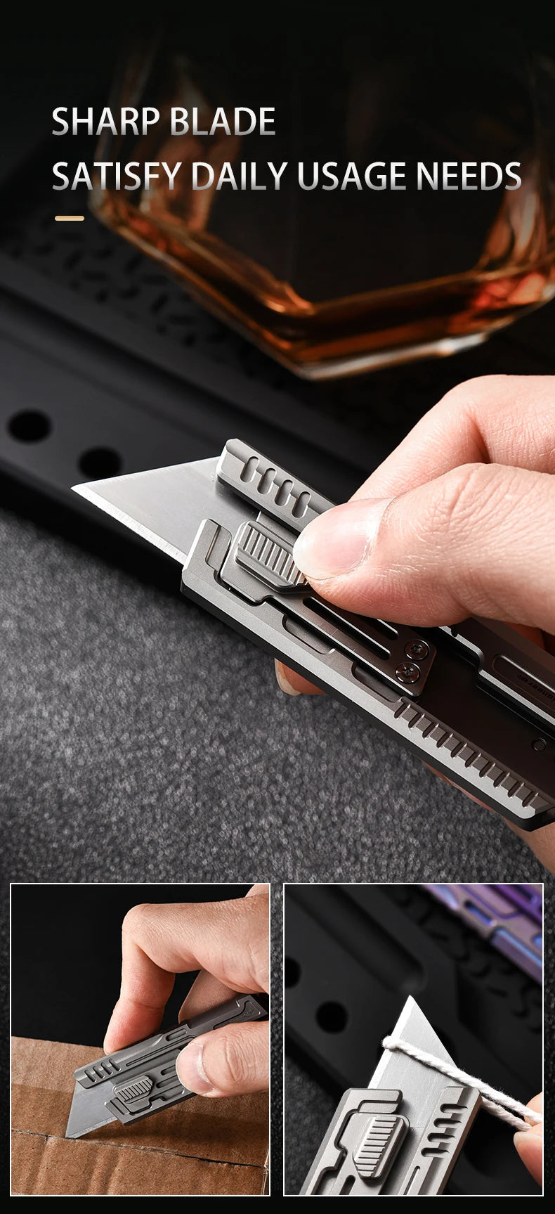 Handmade High-End Portable Outdoor Camping Knives Set New Titanium Alloy Art Knives Survival Tactical Small Utility Knife