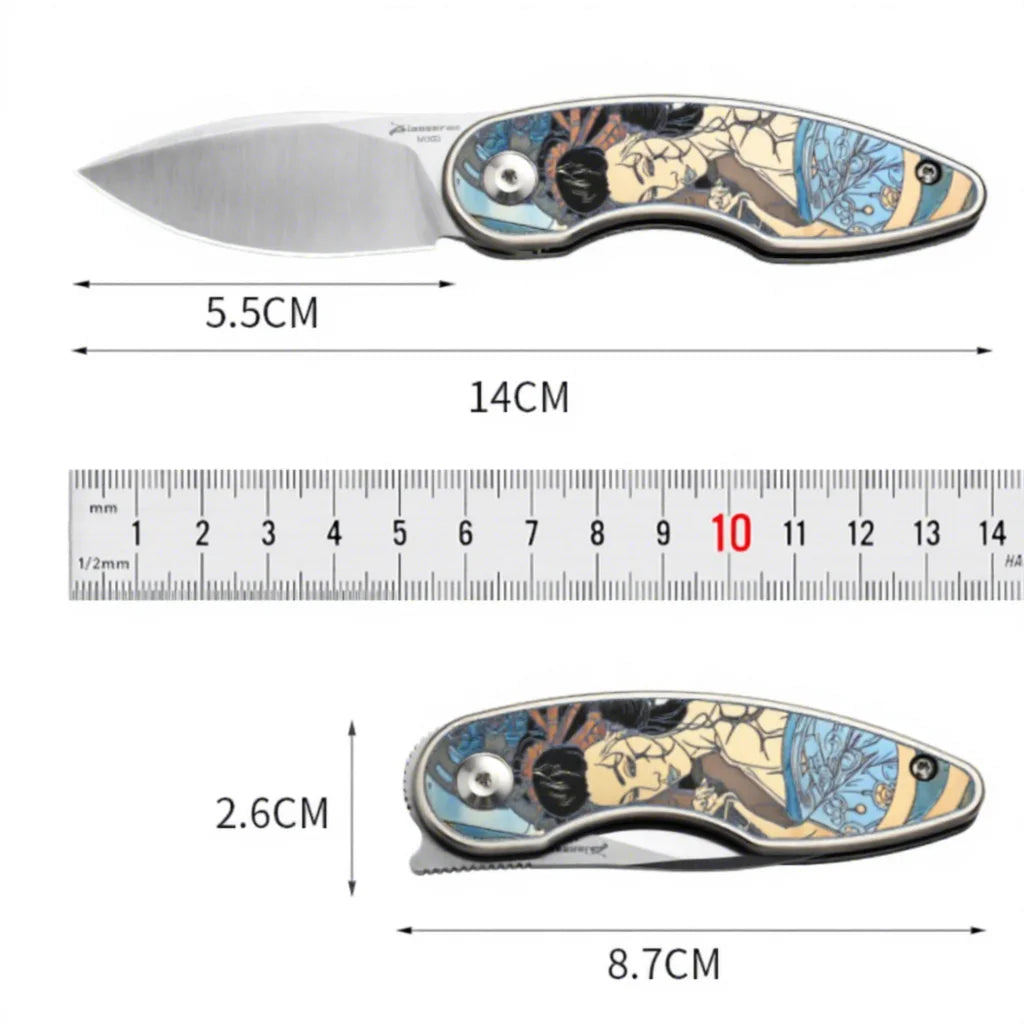 PioneerEDC Custom OEM M390 EDC Folding Knife with Gr5 Handle - Professional-Grade Mini Tool for Camping, Survival & OEM Projects