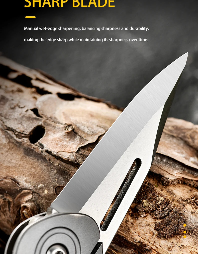 PioneerEDC TC4 Titanium Alloy Portable Folding Knife High Hardness Tactical EDC Outdoor Survival Camping Tool OEM Supported