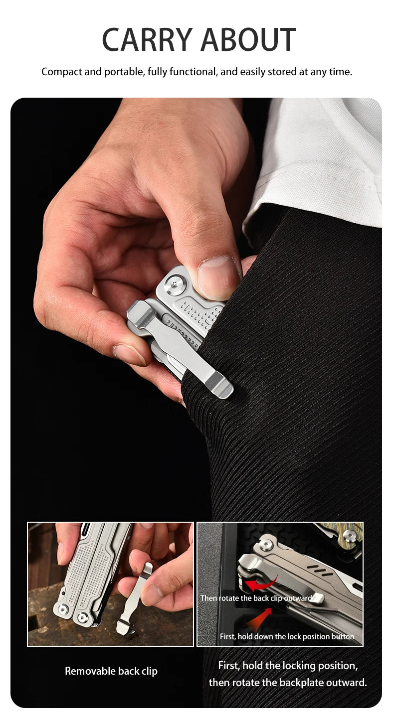 PioneerEDC Multitool 20-in-1 Pocket Knife Screwdriver Sleeve Self-locking Pliers Sheath-for Outdoor Survival Camping Hiking OEM