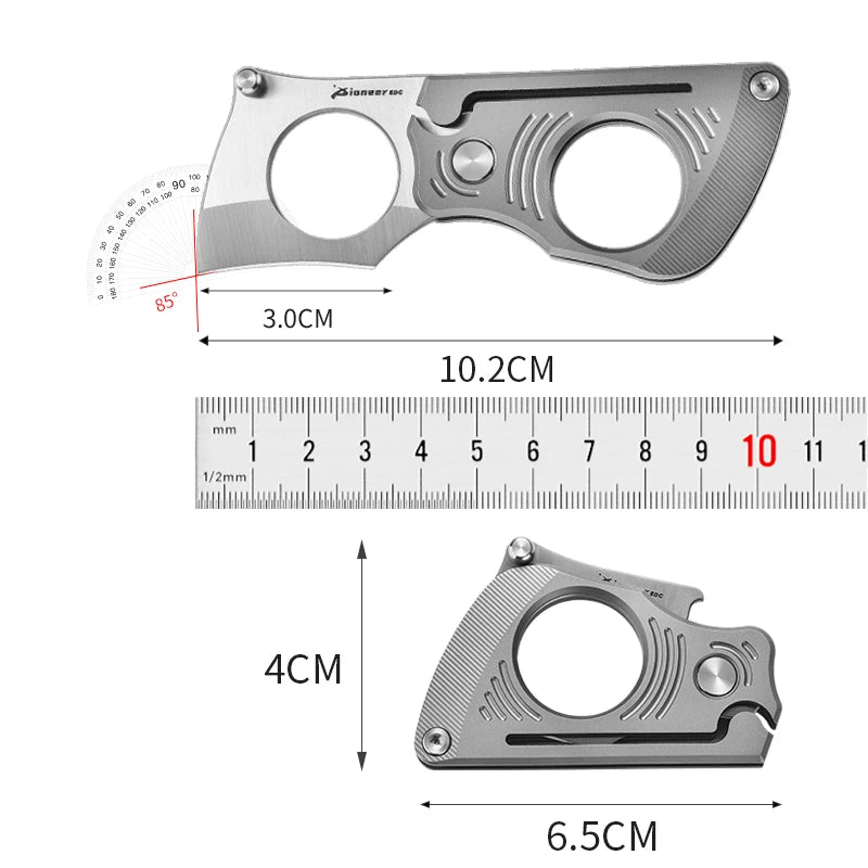 PioneerEDC Titanium Folding Knife 14c28n Steel Pocket Knife Outdoor Camping Portable Multifunctional EDC Tool Folding Box Cutter
