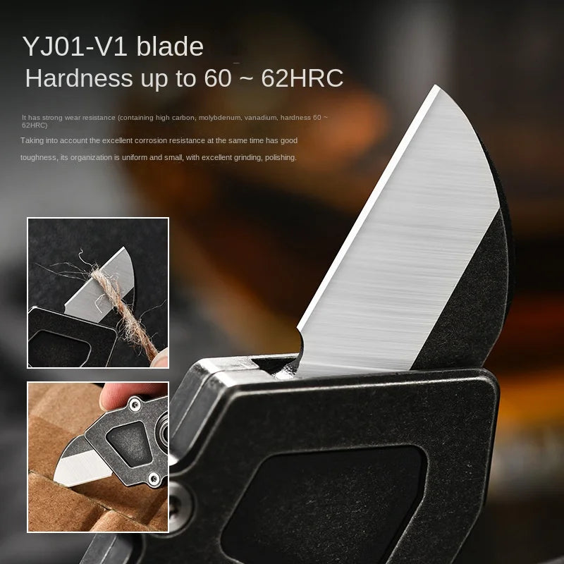 PioneerEDC Titanium Knife High Hardness Durable Box Cutter Multifunctional EDC Dismantle Express Industrial Small Art Knife