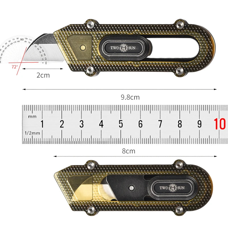 PioneerEDC Titanium Knife High Hardness Durable Box Cutter Multifunctional EDC Dismantle Express Industrial Small Art Knife