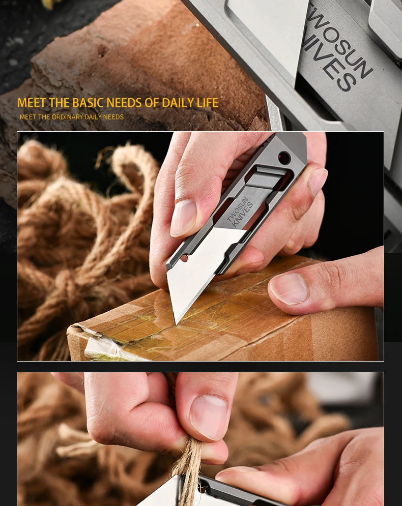 Factory Direct Portable Titanium Knife Protective Pry Bar Express Letter Opener High-End Tactical Art Knife for Outdoor Camping