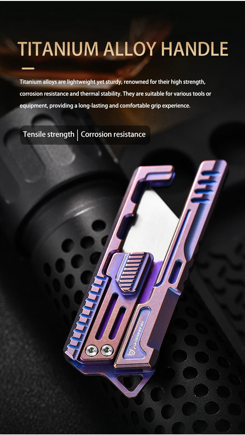 Handmade High-End Portable Outdoor Camping Knives Set New Titanium Alloy Art Knives Survival Tactical Small Utility Knife
