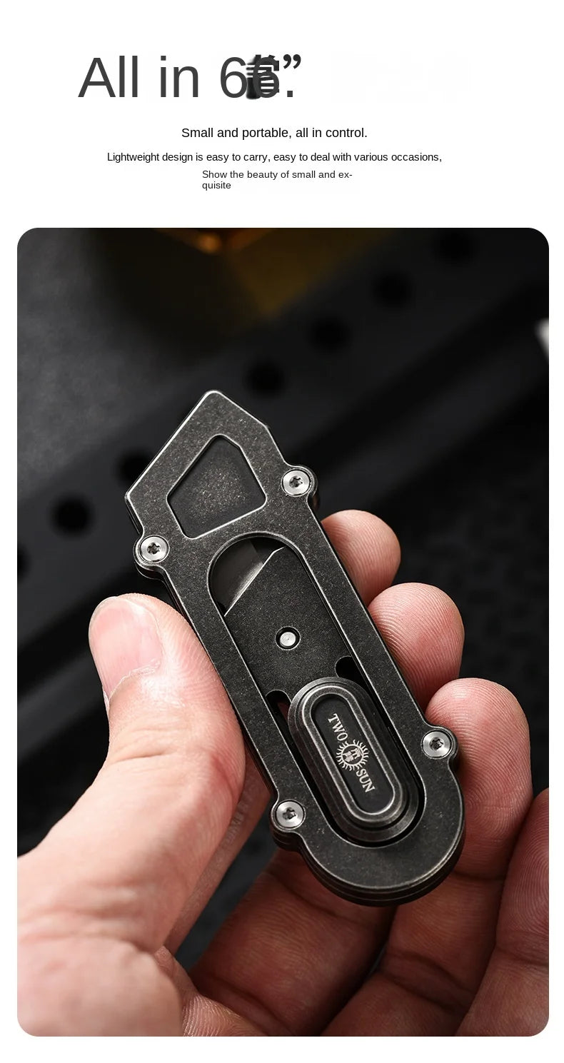 PioneerEDC Titanium Knife High Hardness Durable Box Cutter Multifunctional EDC Dismantle Express Industrial Small Art Knife