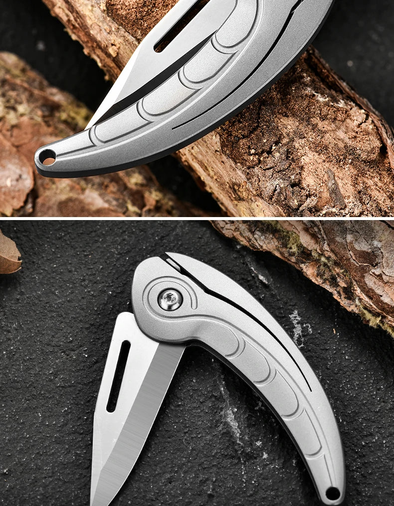 PioneerEDC TC4 Titanium Alloy Portable Folding Knife High Hardness Tactical EDC Outdoor Survival Camping Tool OEM Supported