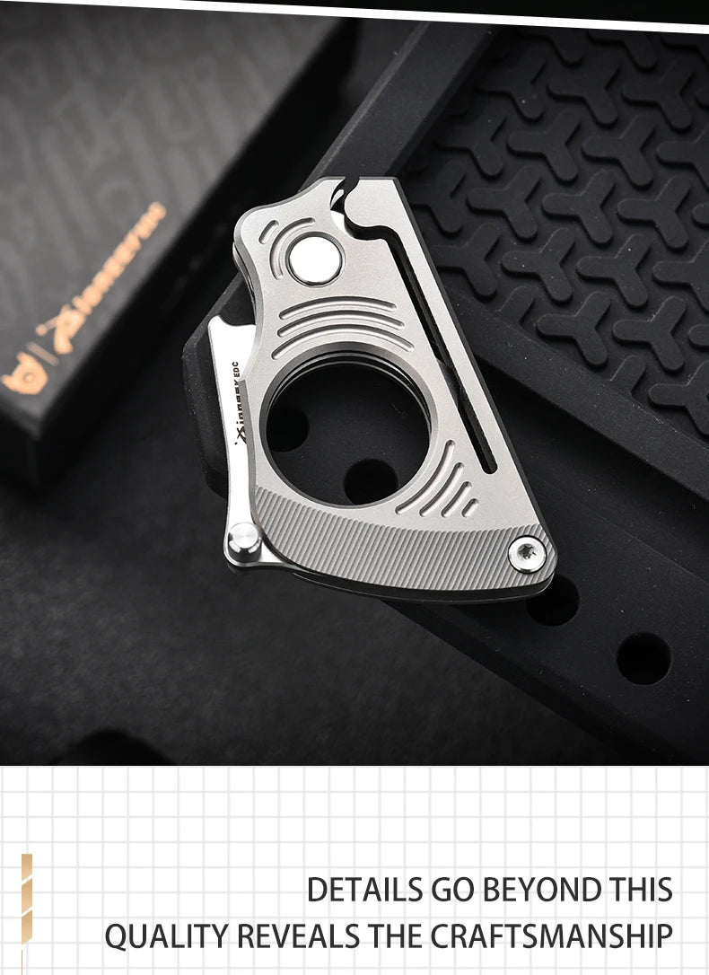 PioneerEDC Titanium Folding Knife 14c28n Steel Pocket Knife Outdoor Camping Portable Multifunctional EDC Tool Folding Box Cutter