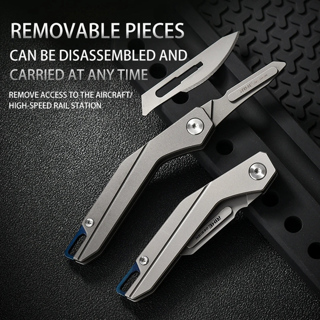 PioneerEDC Titanium Alloy Premium Utility Knife Cross-Border Carving EDC Portable Razor-Sharp and Stain-Resistant Box Cutter