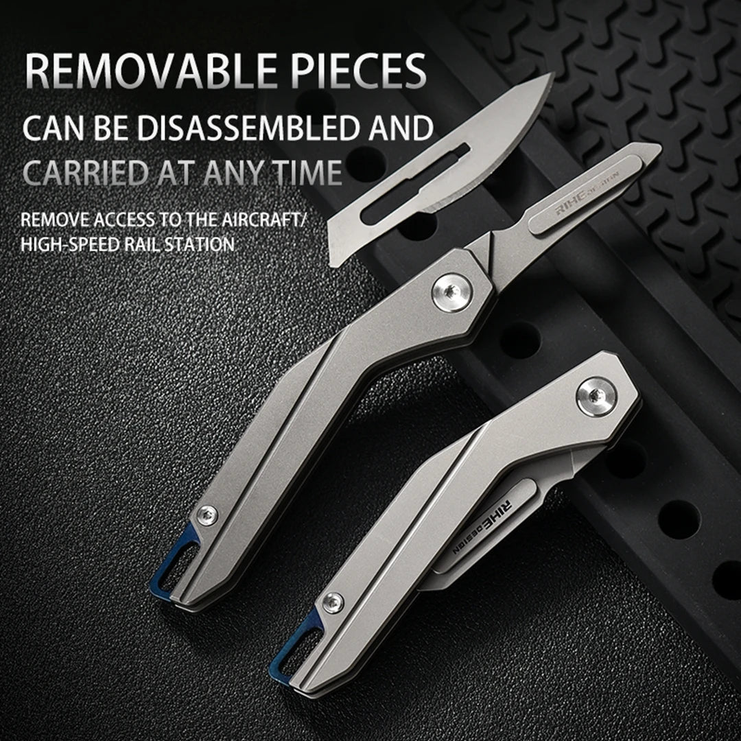 PioneerEDC Titanium Alloy Premium Utility Knife Cross-Border Carving EDC Portable Razor-Sharp and Stain-Resistant Box Cutter