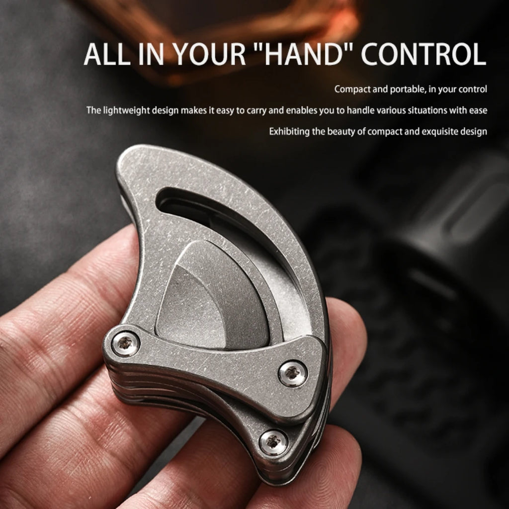 PioneerEDC Mini Titanium Alloy Pocket Knife New Design Folding Outdoor Camping Knife for Art & Cutting Small Tactical Knife