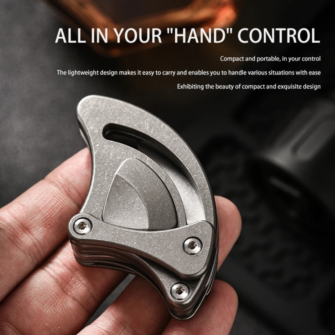 PioneerEDC Mini Titanium Alloy Pocket Knife New Design Folding Outdoor Camping Knife for Art & Cutting Small Tactical Knife