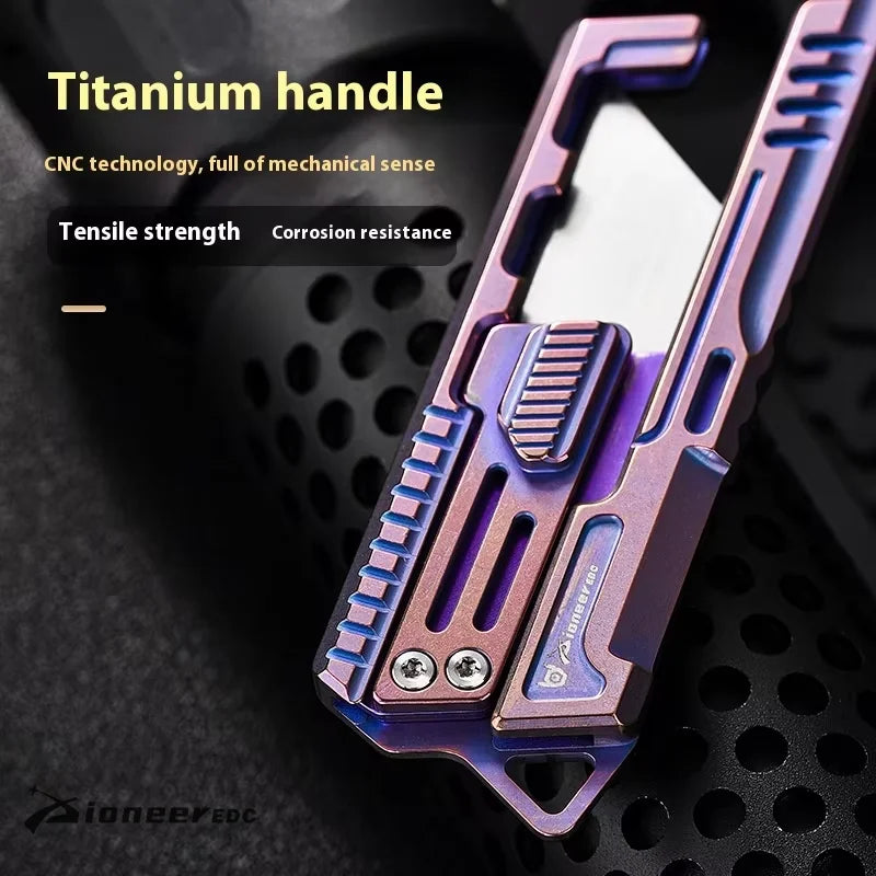 Handmade High-End Portable Outdoor Camping Knives Set New Titanium Alloy Art Knives Survival Tactical Small Utility Knife