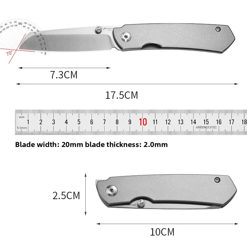 PioneerEDC Gr5 & M390 Titanium Alloy EDC Knife High Hardness Portable Tactical Multifunctional Knife for Survival Outdoor Use