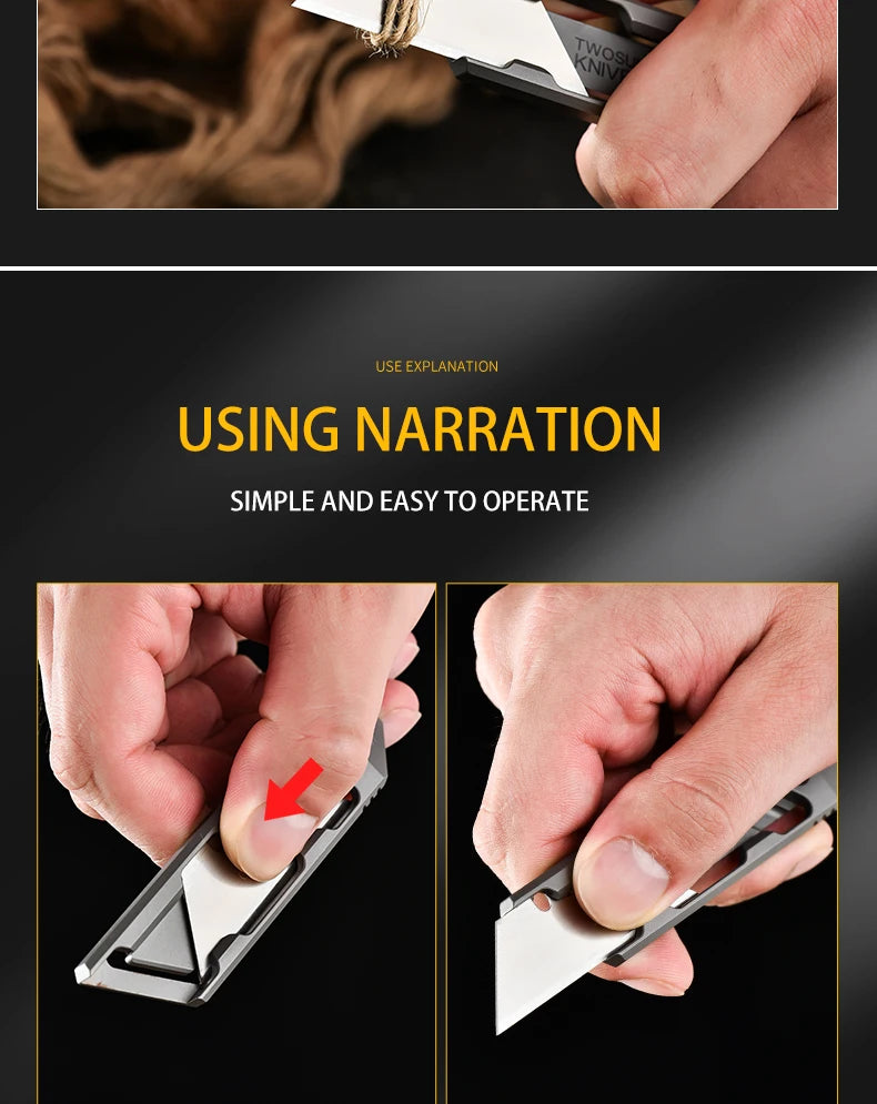 Factory Direct Portable Titanium Knife Protective Pry Bar Express Letter Opener High-End Tactical Art Knife for Outdoor Camping