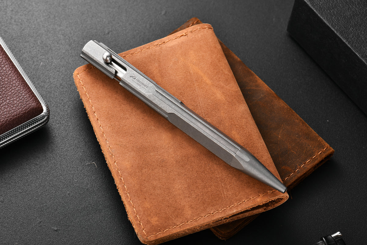 PioneerEDC Titanium Pen Multi-functional Lightweight Titanium Alloy Pen New Tactical Bolt Action Design
