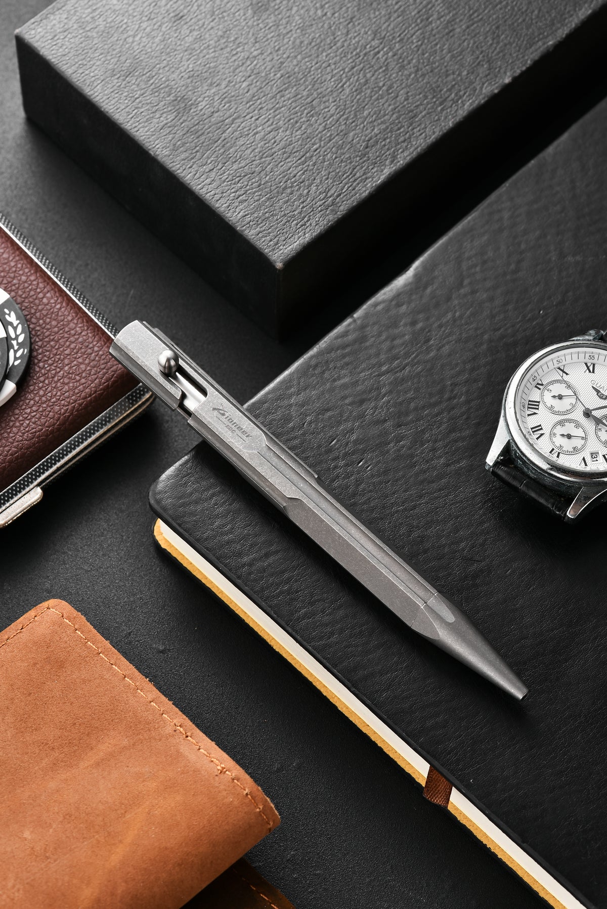 PioneerEDC Titanium Pen Multi-functional Lightweight Titanium Alloy Pen New Tactical Bolt Action Design