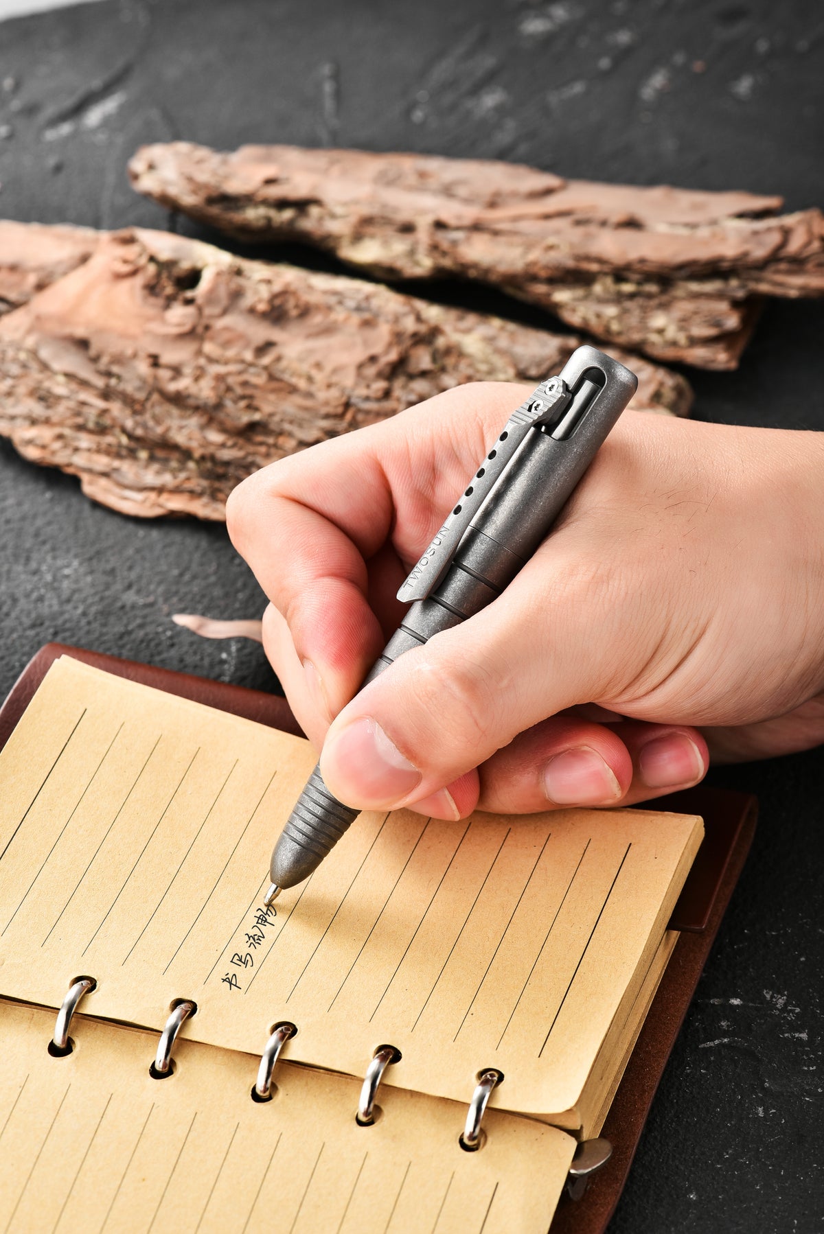 PioneerEDC Titanium Pen Portable Multitool Utility Pen Multifunctional Training Survival Pen for Camping & Hiking