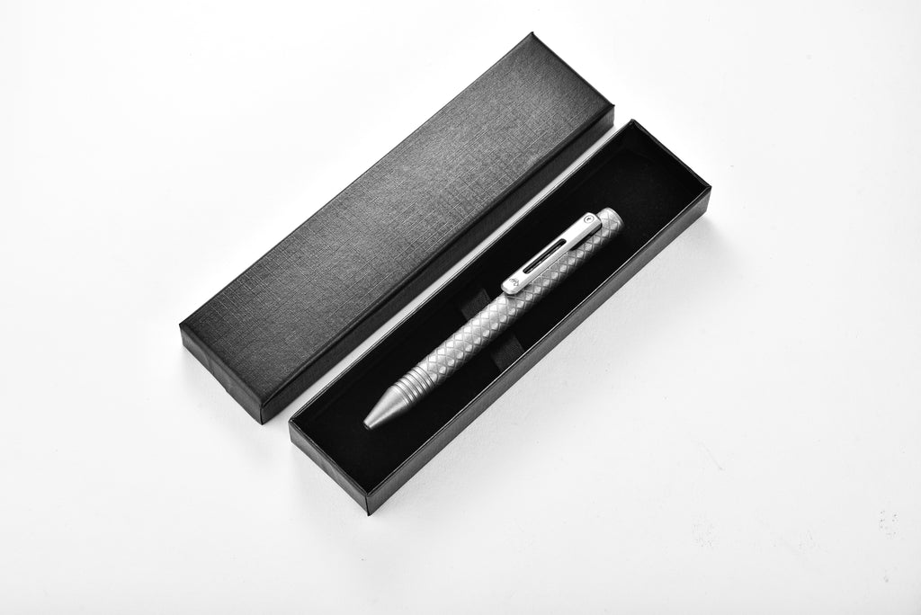 PioneerEDC Titanium Alloy Multi-Functional Self Defense Tactical Pen Bulk Hollow Light Pull Bolt Type Writing Pen Camping Hiking