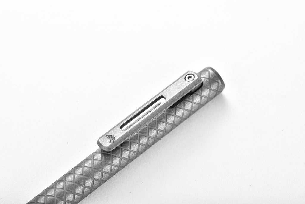 PioneerEDC Titanium Alloy Multi-Functional Self Defense Tactical Pen Bulk Hollow Light Pull Bolt Type Writing Pen Camping Hiking