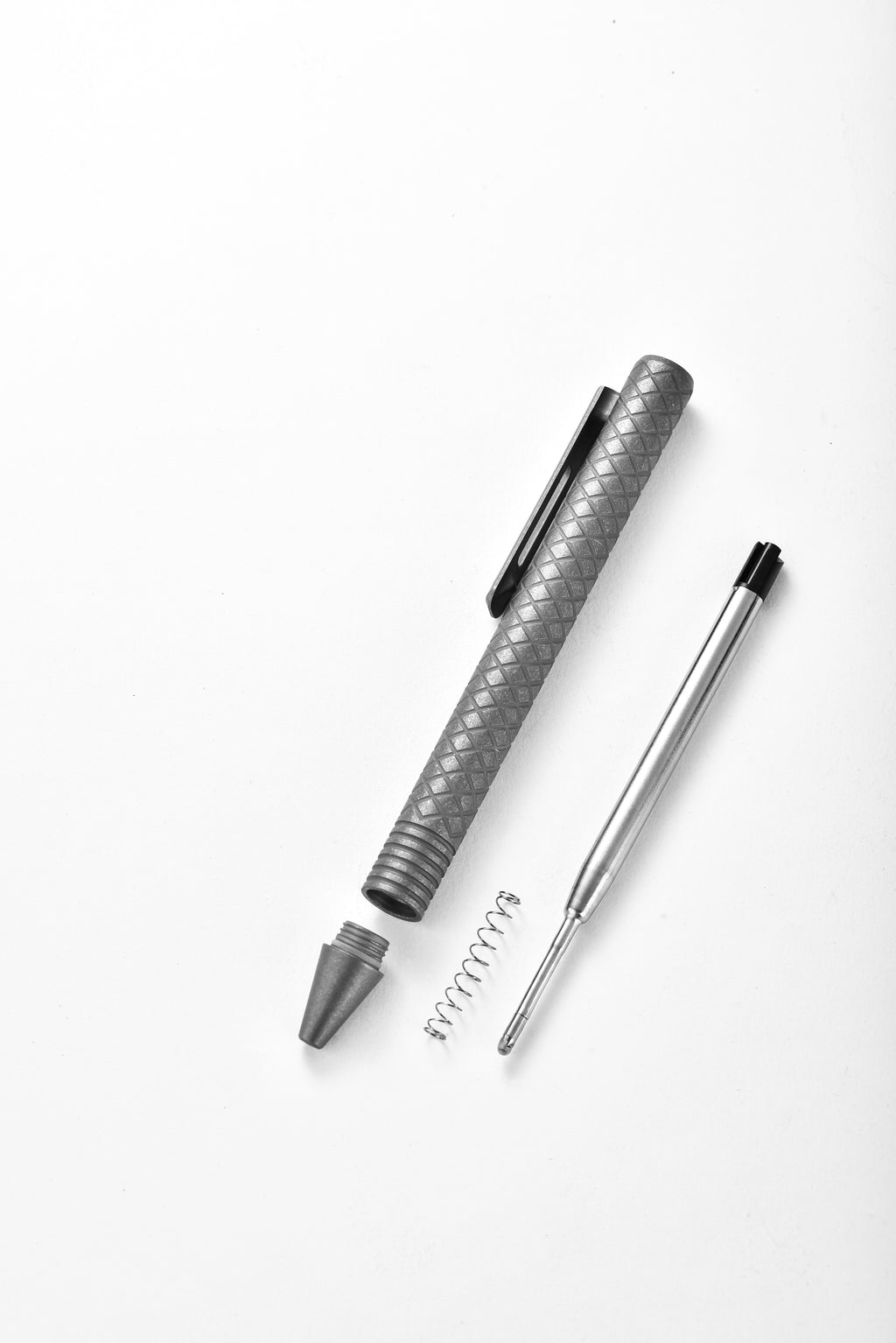 PioneerEDC Titanium Alloy Multi-Functional Self Defense Tactical Pen Bulk Hollow Light Pull Bolt Type Writing Pen Camping Hiking