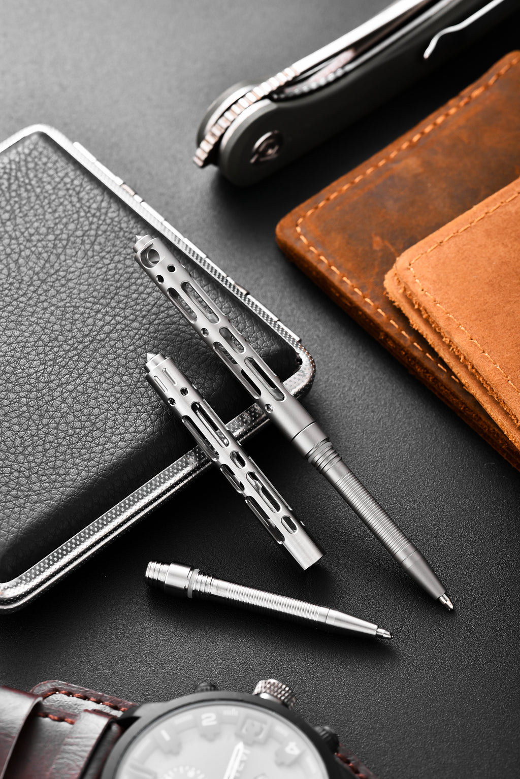 PioneerEDC Tactical Pen Factory Outlet Mini Titanium Alloy Tactical Pen Self-Defense Tool for Camping & Hiking Titanium EDC