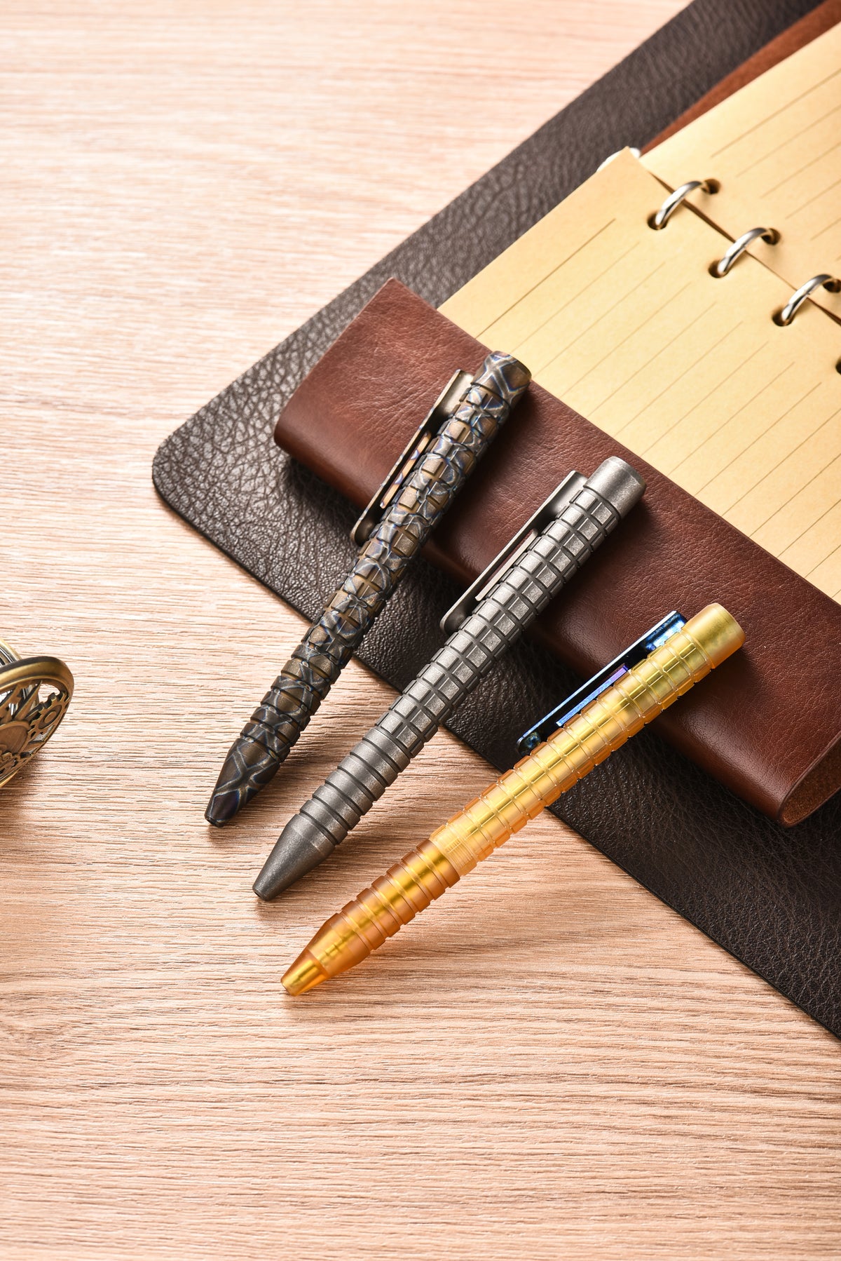 PioneerEDC Titanium Alloy Tactical Pen Portable Signature Pen for Outdoor Hiking Fun Bolt-Action Switch Fountain Pen