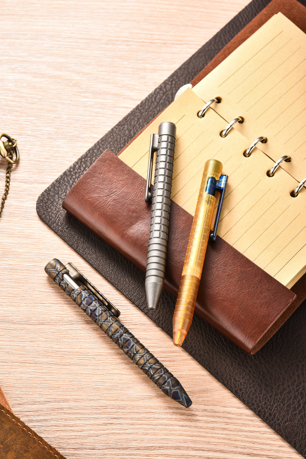 PioneerEDC Titanium Alloy Tactical Pen Portable Signature Pen for Outdoor Hiking Fun Bolt-Action Switch Fountain Pen