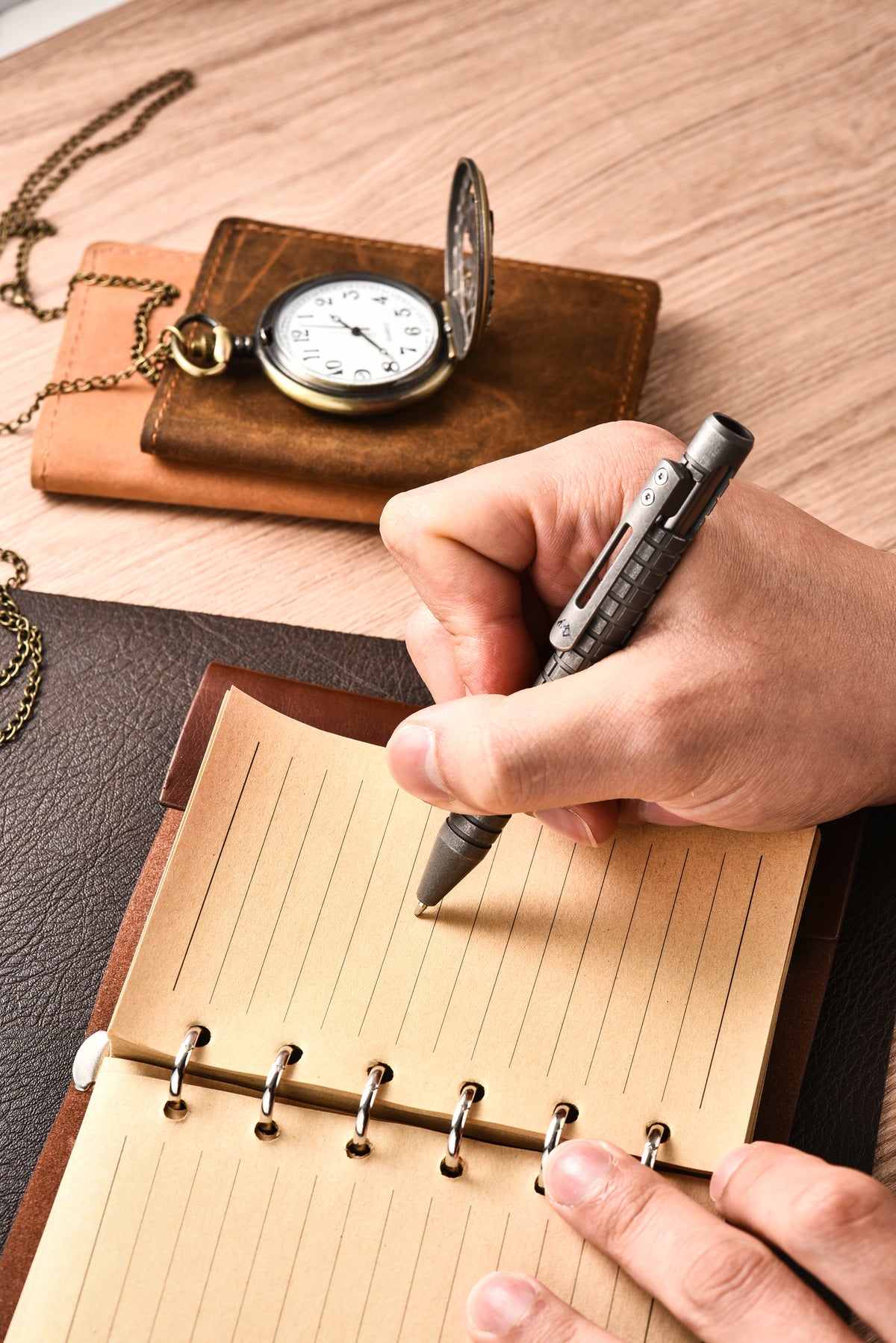 PioneerEDC Titanium Alloy Tactical Pen Portable Signature Pen for Outdoor Hiking Fun Bolt-Action Switch Fountain Pen