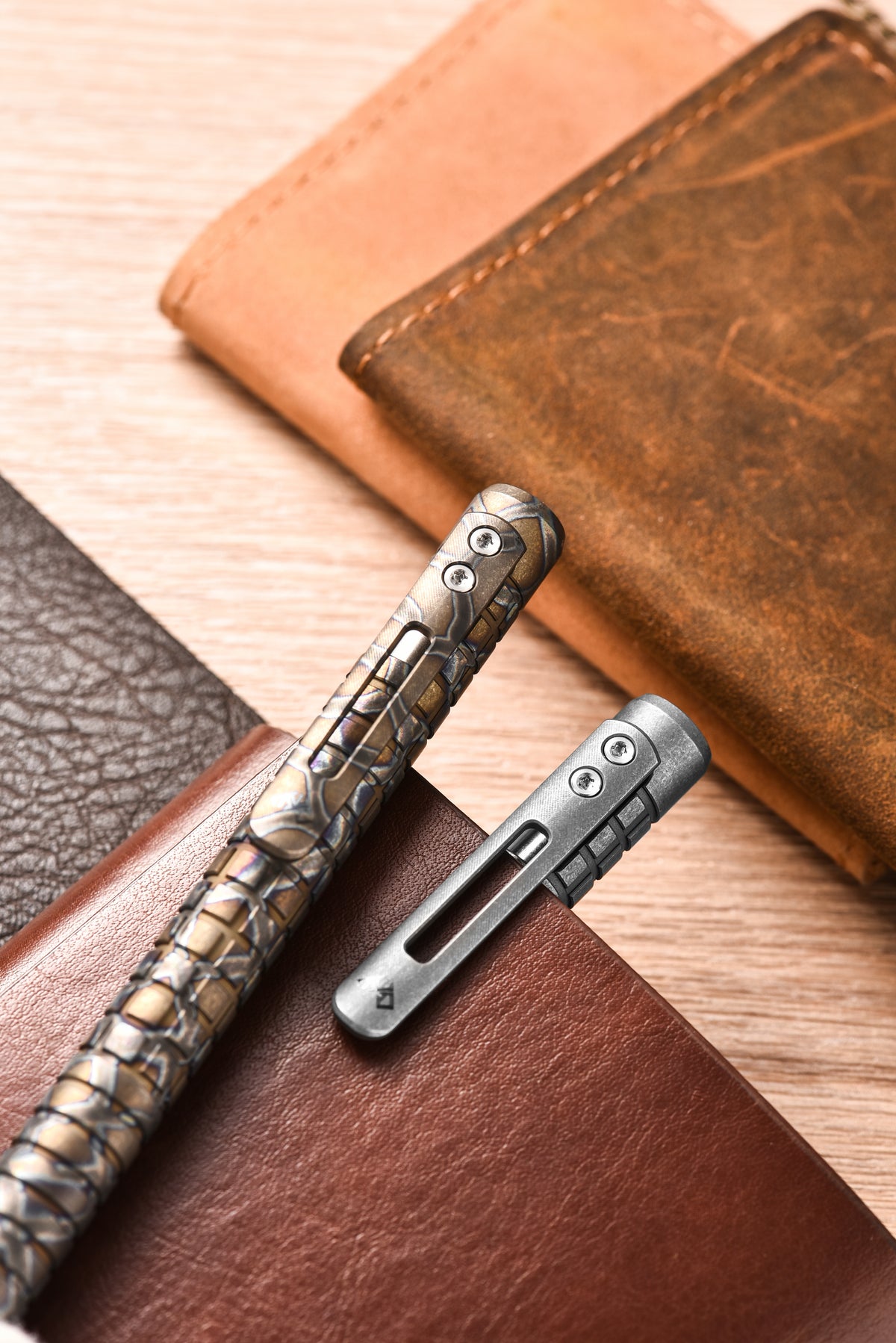 PioneerEDC Titanium Alloy Tactical Pen Portable Signature Pen for Outdoor Hiking Fun Bolt-Action Switch Fountain Pen