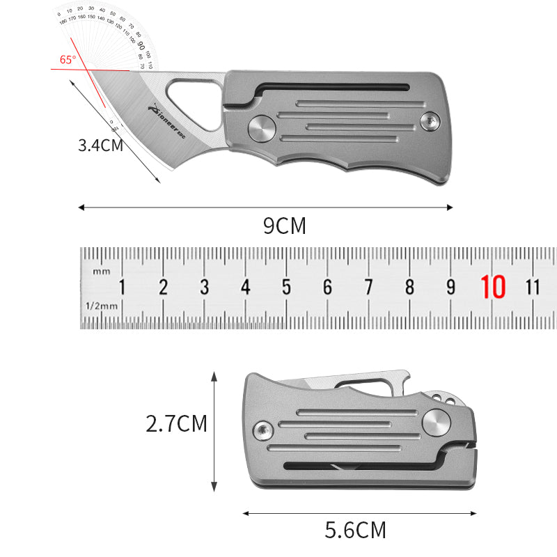 PioneerEDC Titanium Alloy Folding Knife Defensa Personal 14C28N Outdoor Portable Tactical EDC Tool titanium mini knife